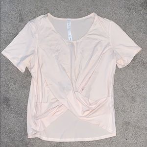 Cream LuluLemon short sleeve shirt